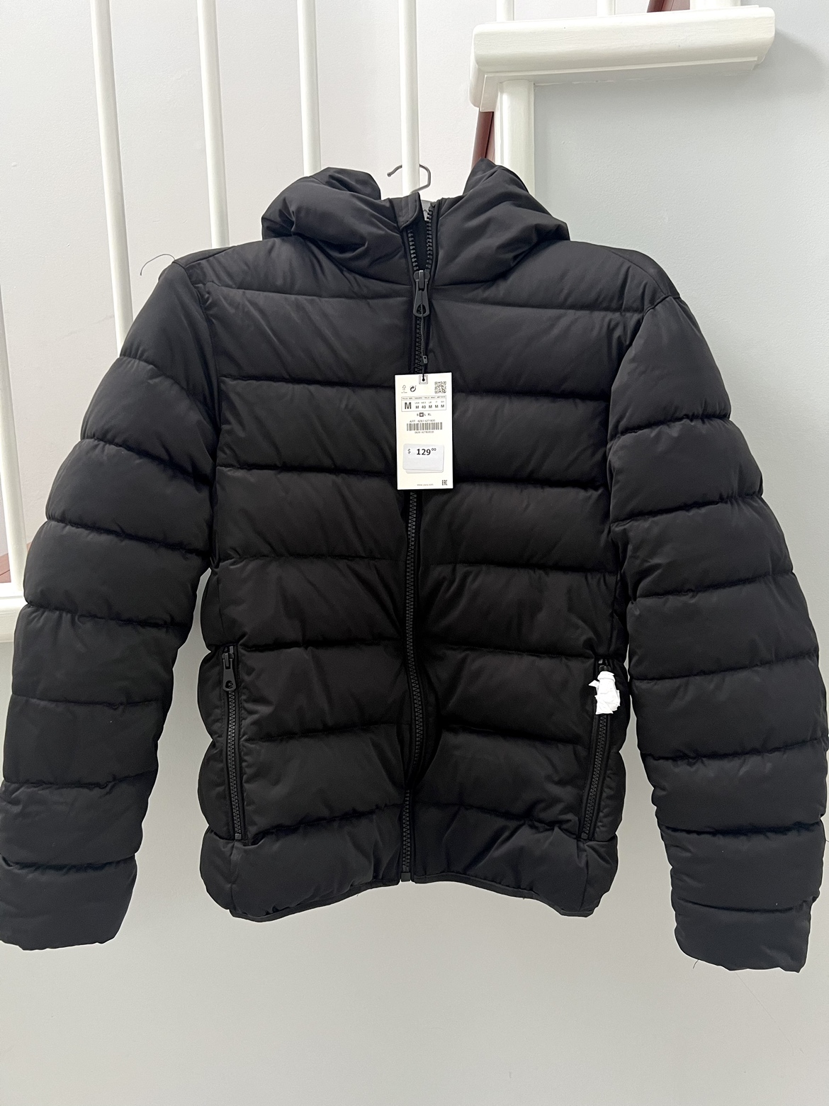 NEW ZARA Men’s Black Puffer Jacket
