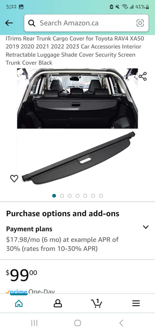 Retractable Rear Trunk Cargo Cover for Toyota RAV4 - photo 3