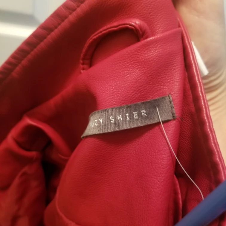 BRAND NEW Red Faux Leather Jacket - Biker, moto Women's XS image indicator(5)