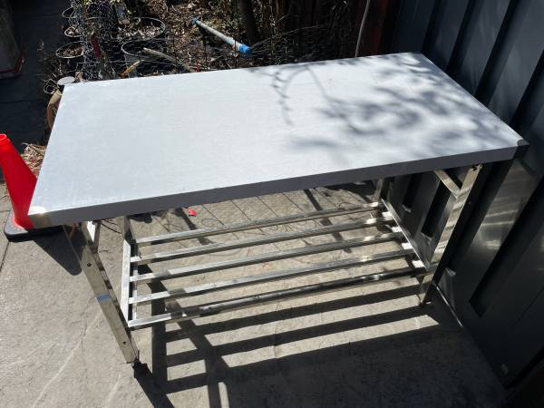 Metal Folding Table - Stainless Steel thumbnail