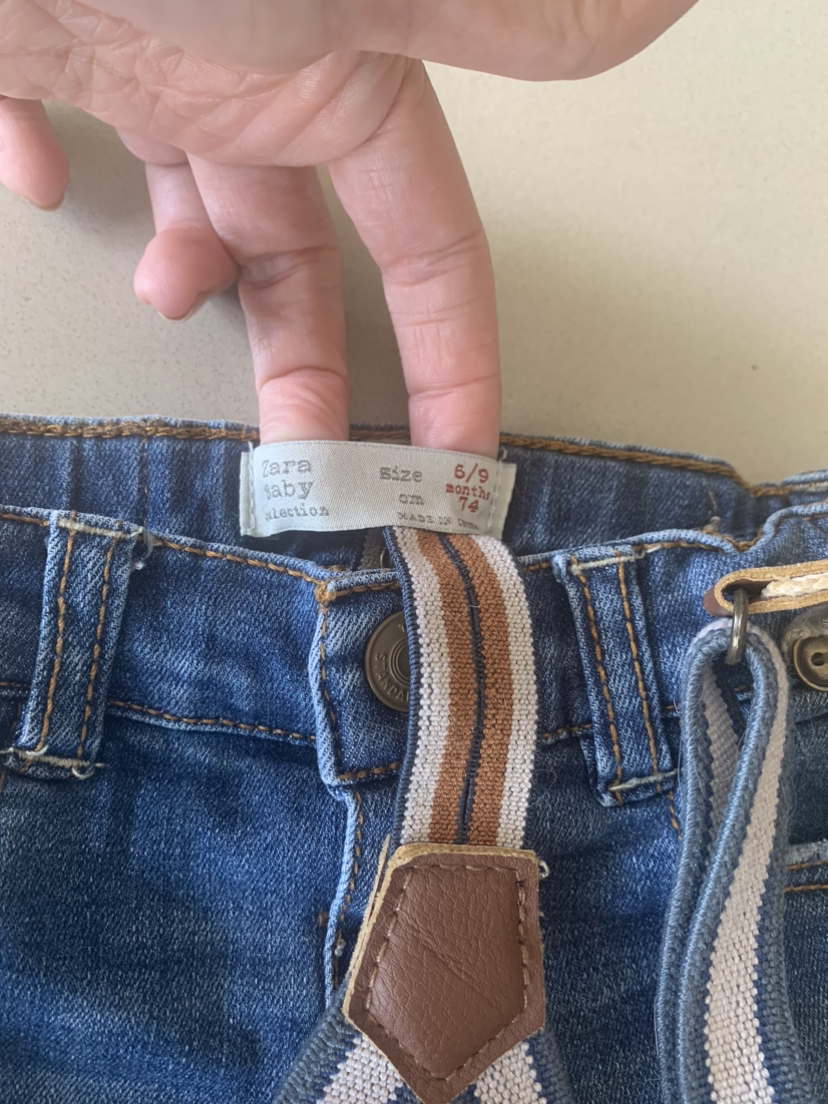 Zara baby jeans with suspenders 6-9 months image indicator(3)