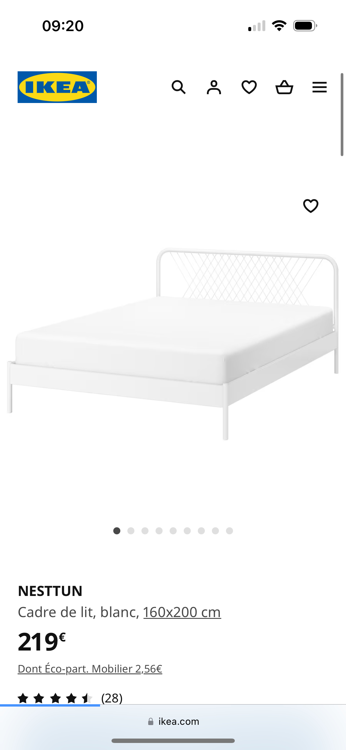 MOVING MAY 3rd NESSTUN BED FRAME DOUBLE thumbnail