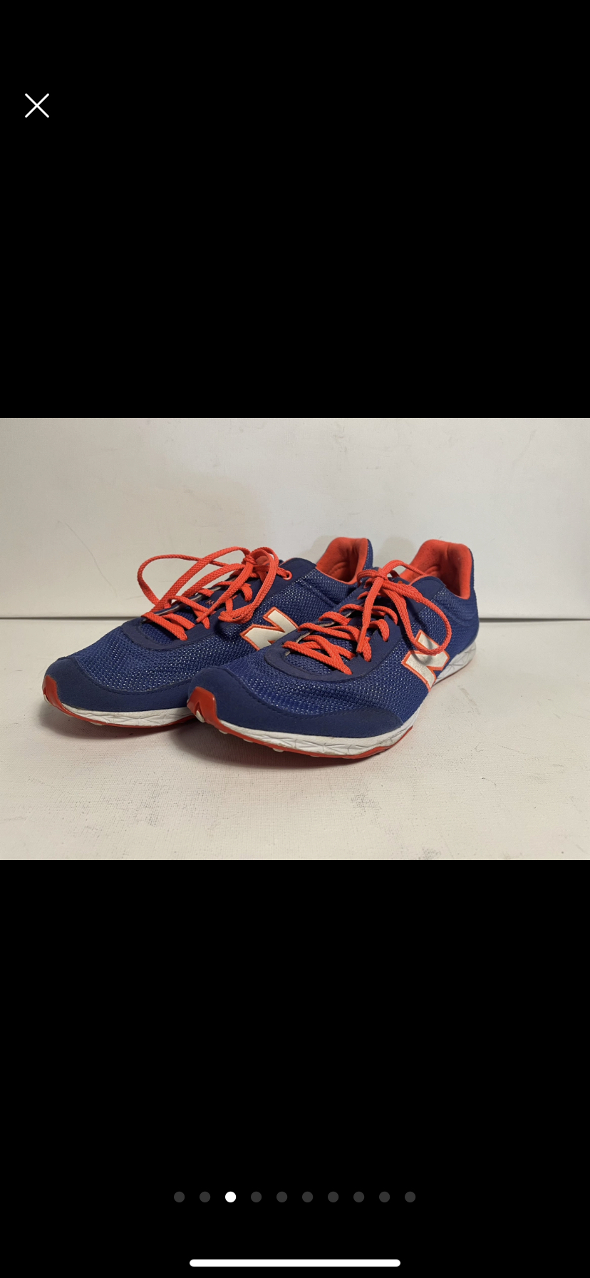 Blue and neon orange New Balance size 9 image indicator(6)