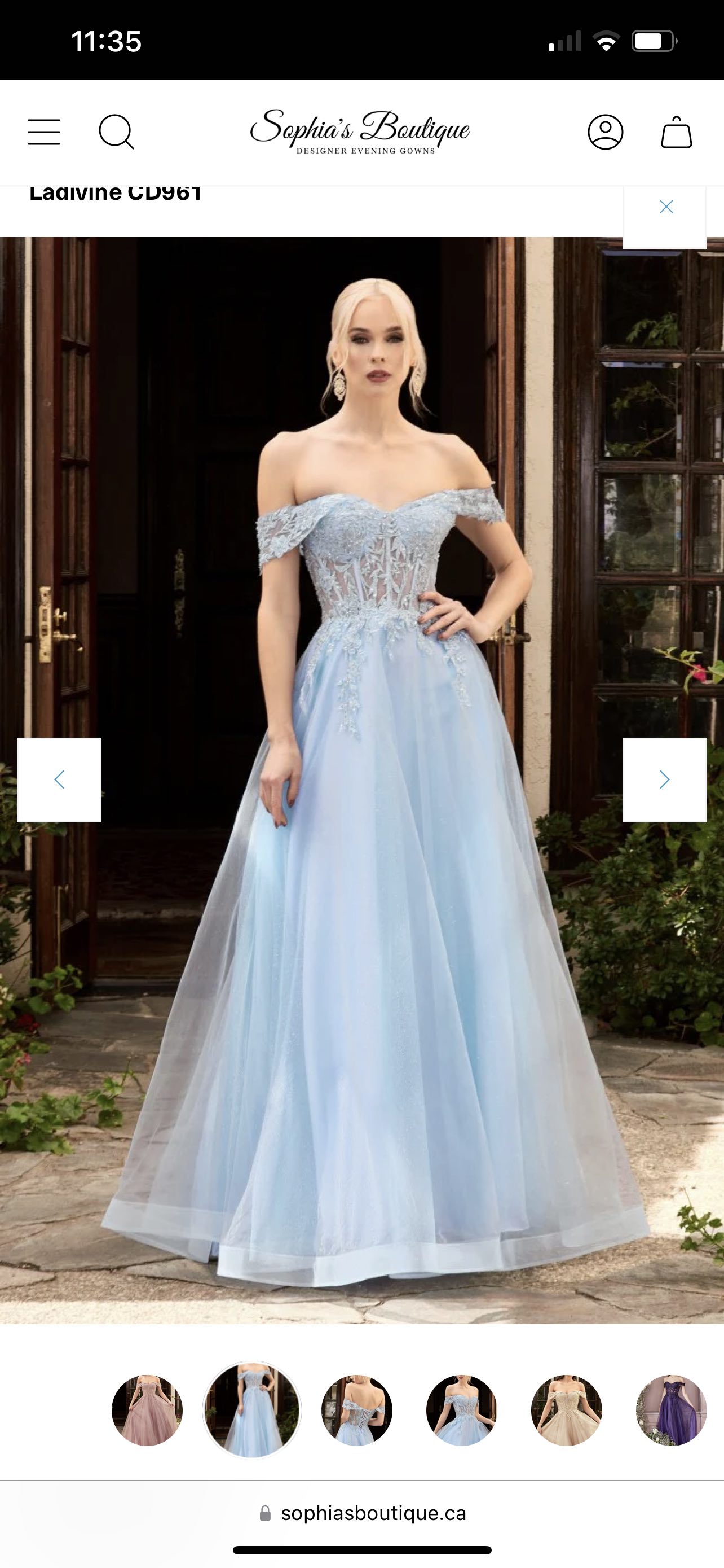 Graduation Dress Ladivine CD961 Light Blue Size: 2