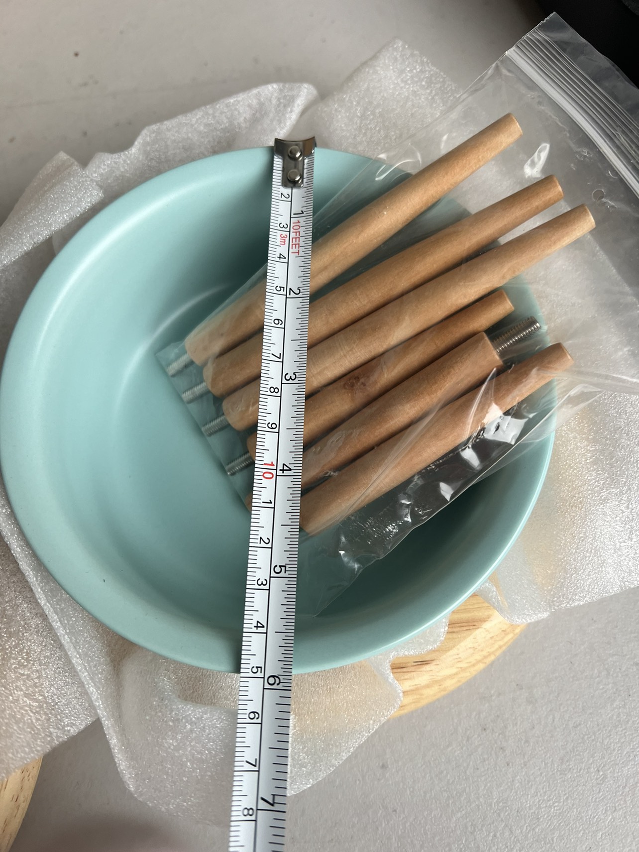 Ceramic Adjustable Elevated Raised Pet Bowl with Wood Stand - photo 2