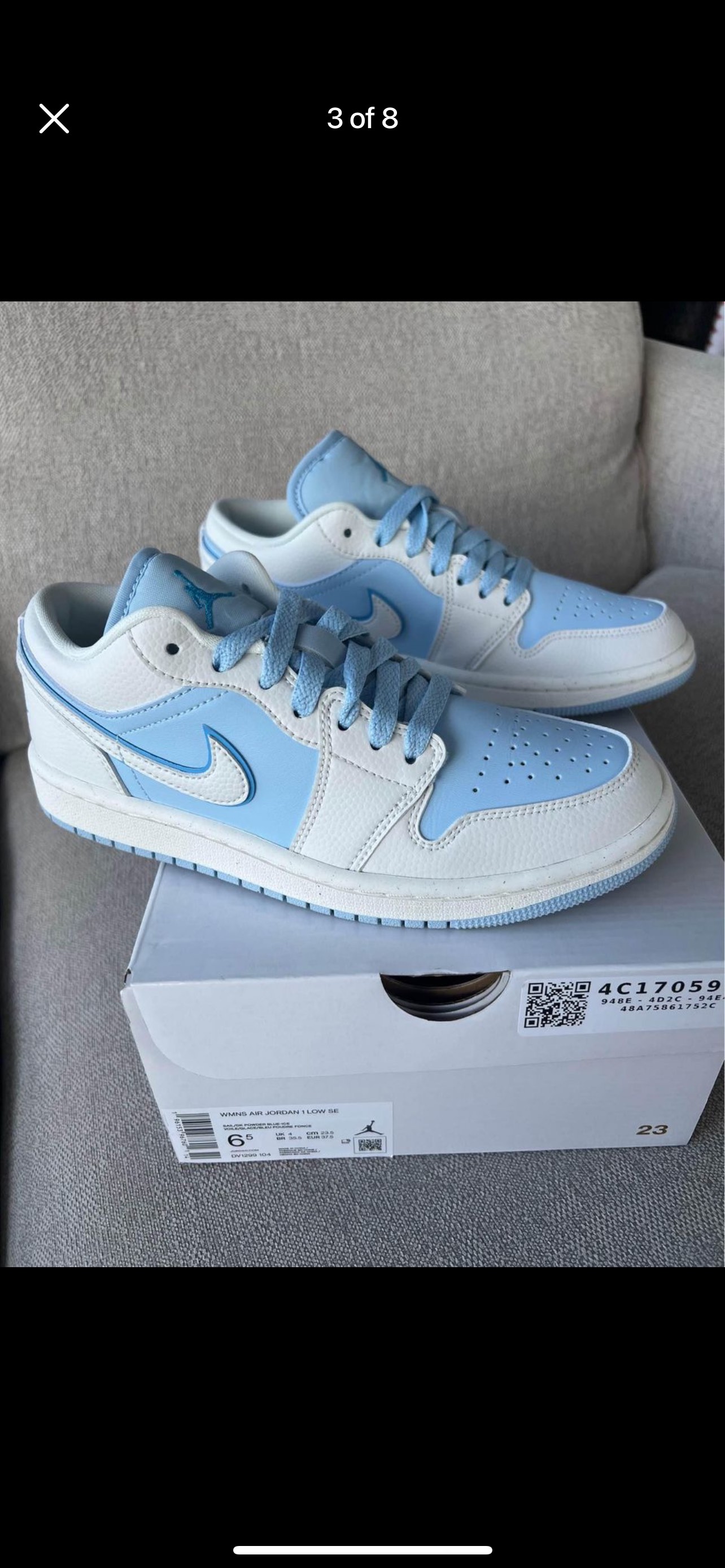 AIR JORDAN 1 LOW SE in SAIL/DK POWDER BLUE-ICE image indicator(3)