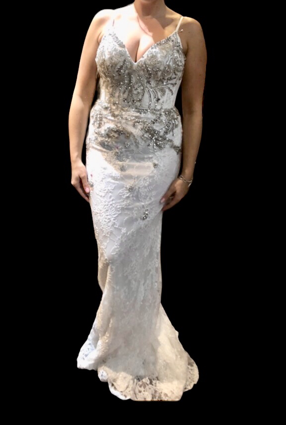 Beautiful French Lace Crystal Gown image indicator(2)