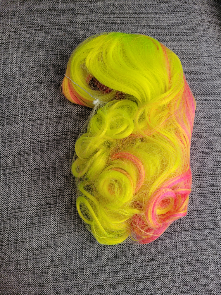 NEW synthetic split colour neon wig image indicator(3)