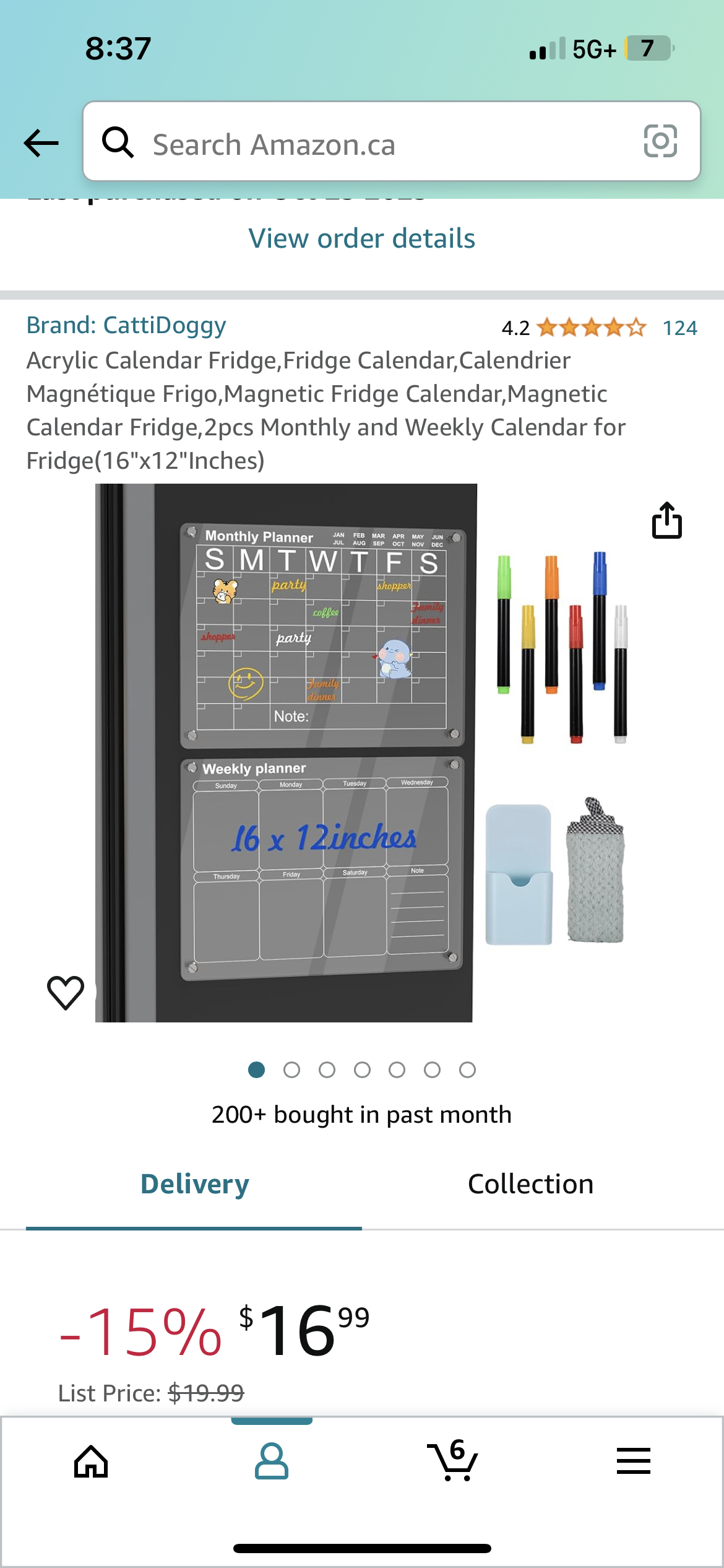 Fridge magnet calendar