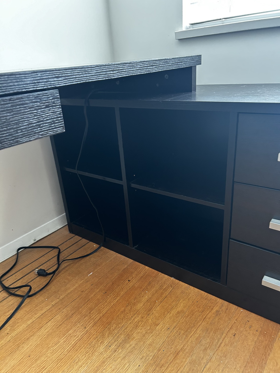 Dark Veneer Desk with Built in USB and Power - photo 4