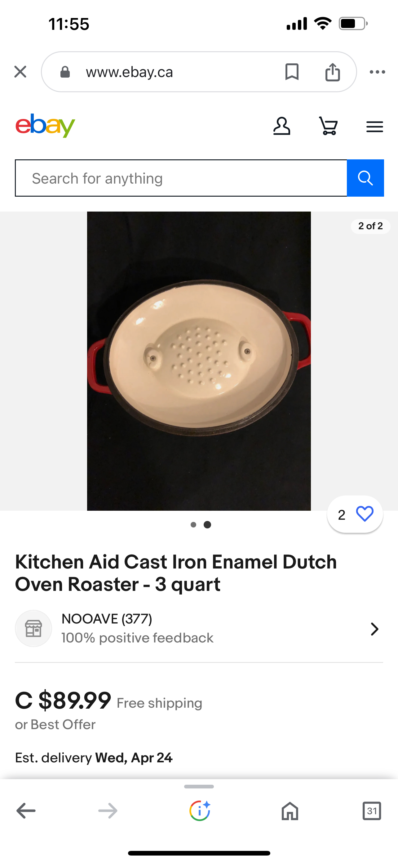 Kitchen Aid cast iron oval image indicator(4)