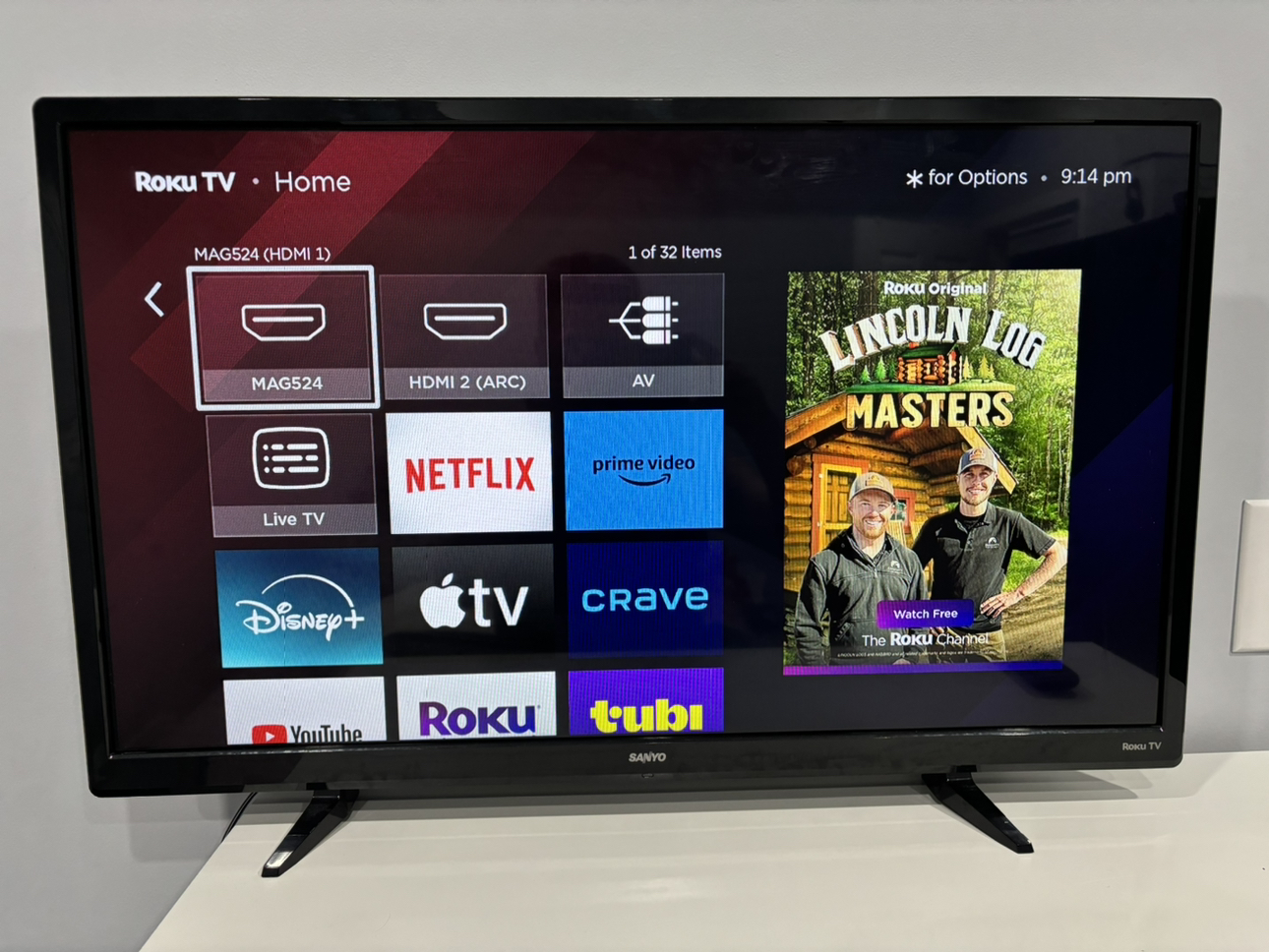 32 inch Sanyo smart TV.