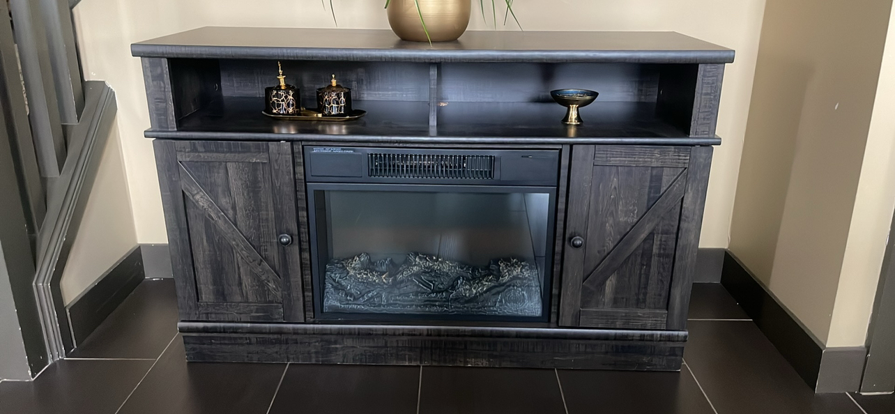 Tv stand with electric fire place - photo 2
