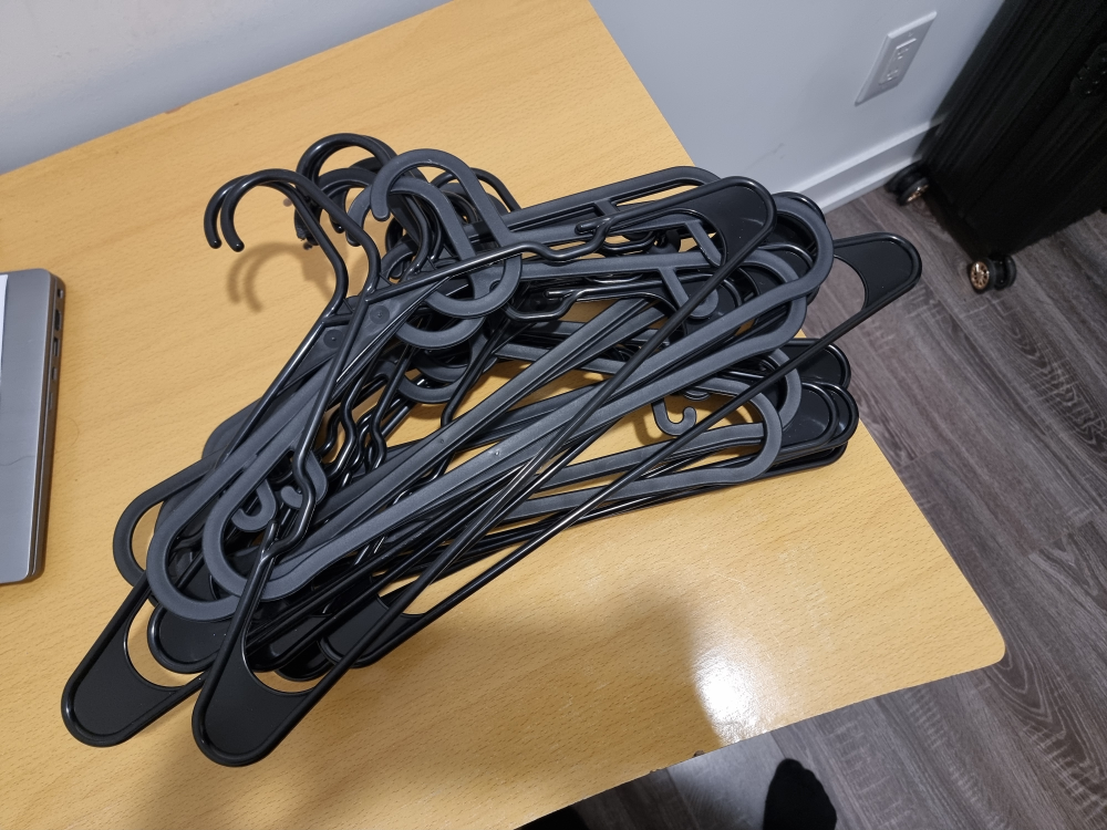 set of 22 clothes hangers ready for pick up