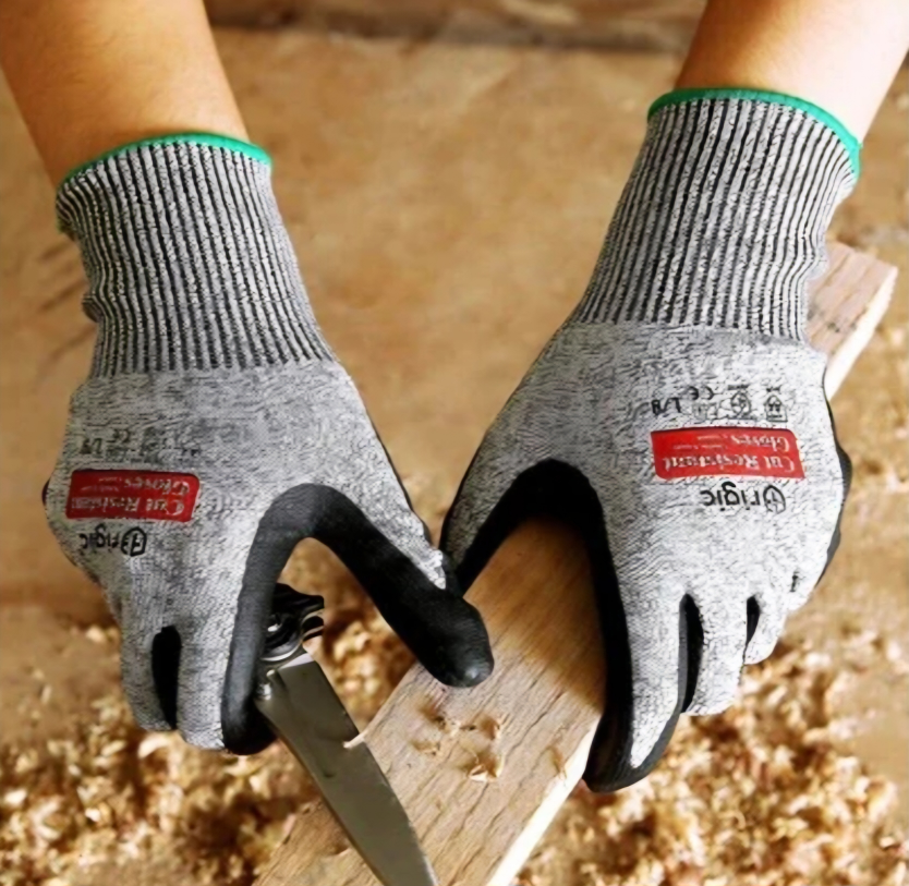 Brigic Level 5 Cut Resistant Gloves, Foam Nitrile Coating image indicator(2)