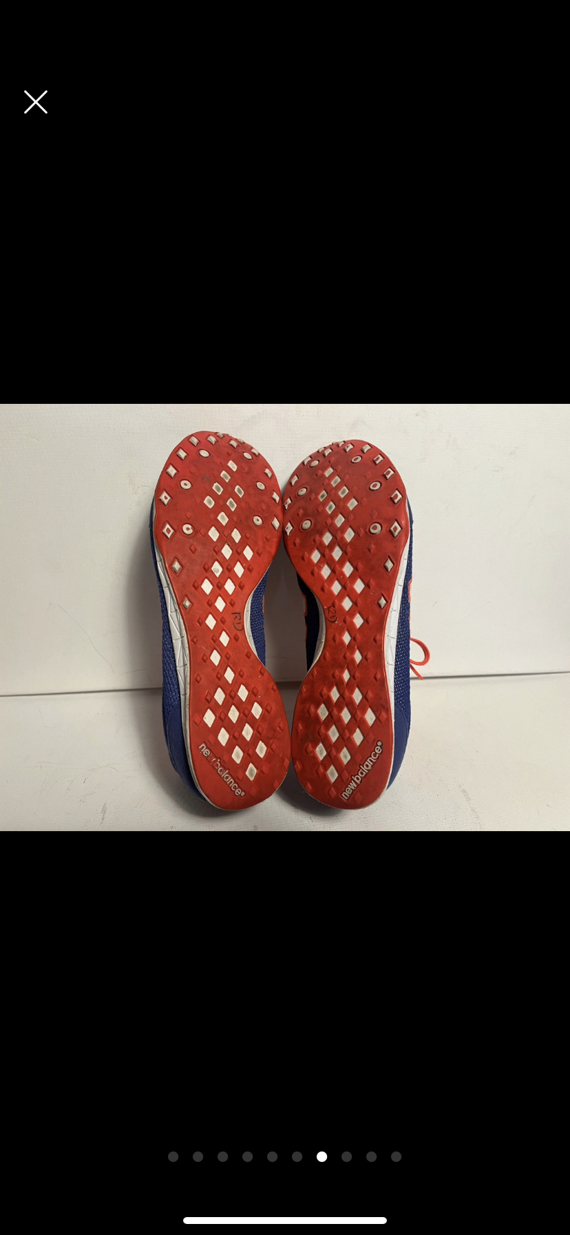 Blue and neon orange New Balance size 9 image indicator(8)