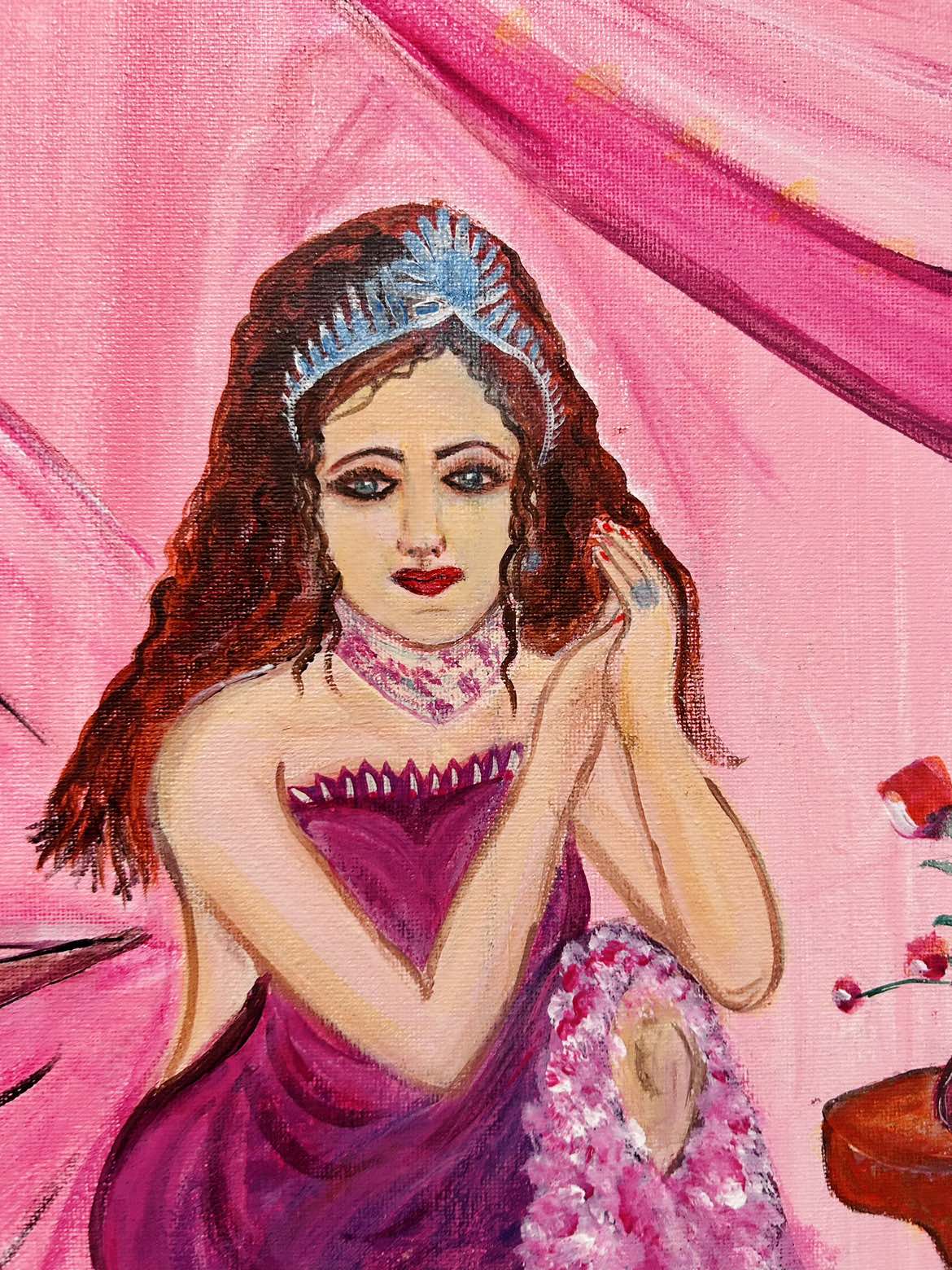 Original Angel Canvas Acrylic paint by Sadiqa