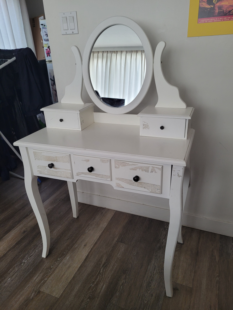 White mirrored vanity dressing table thumbnail