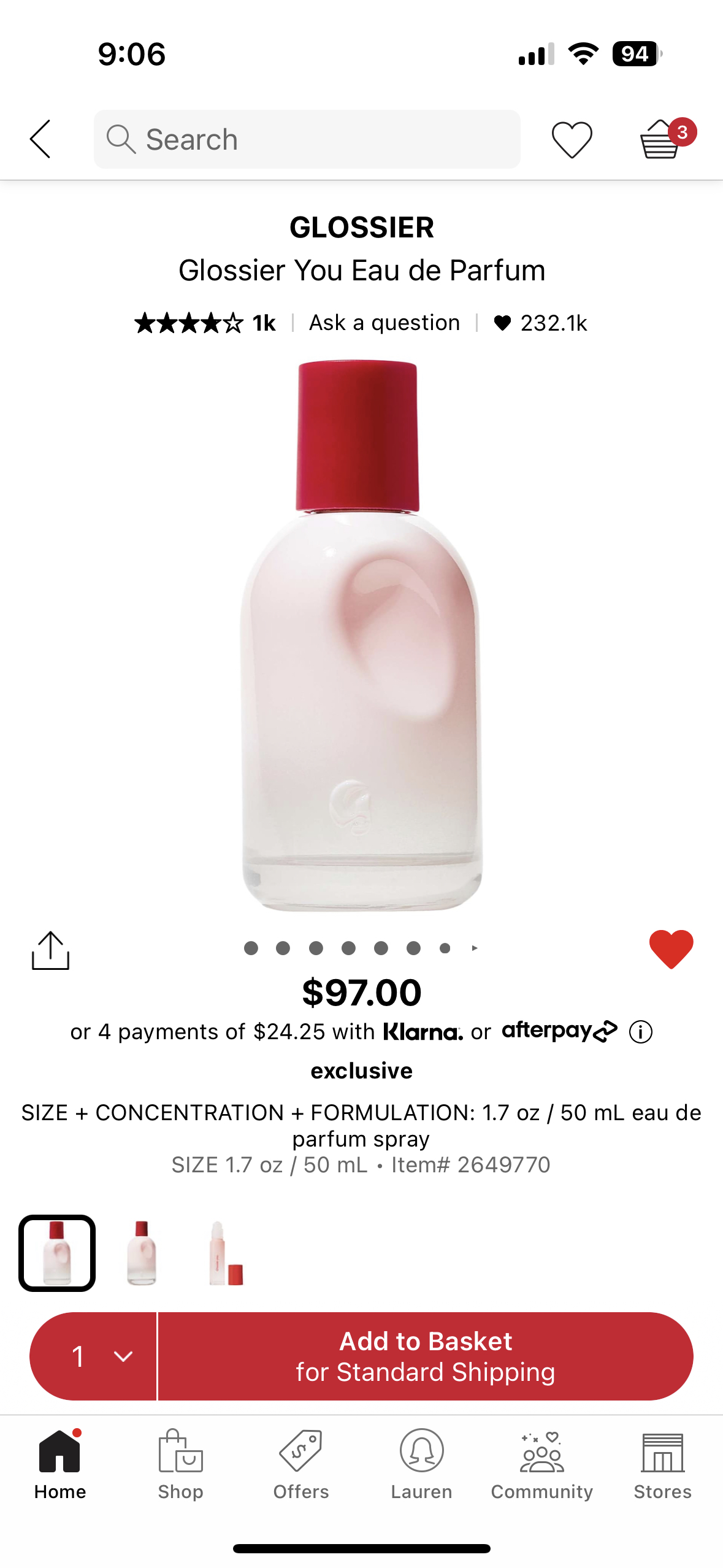 Glossier You Eau de Parfum (Practically Brand New!) image indicator(3)