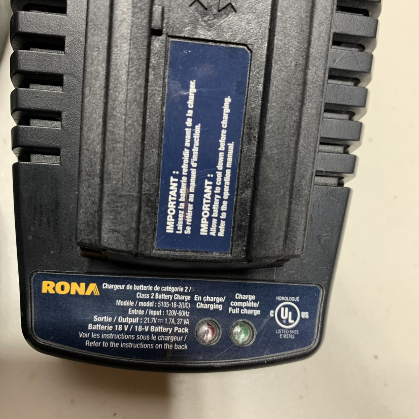 RONA 18V Cordless Drill w/ 2 battery pack and charger image indicator(2)
