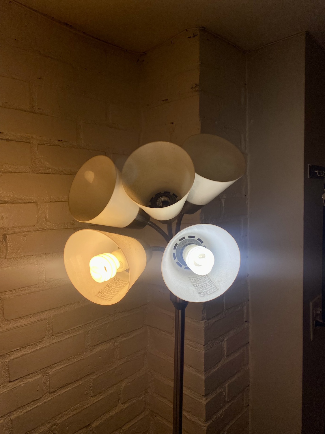Multi Head 5 Light Floor Lamp with White Shades - photo 2