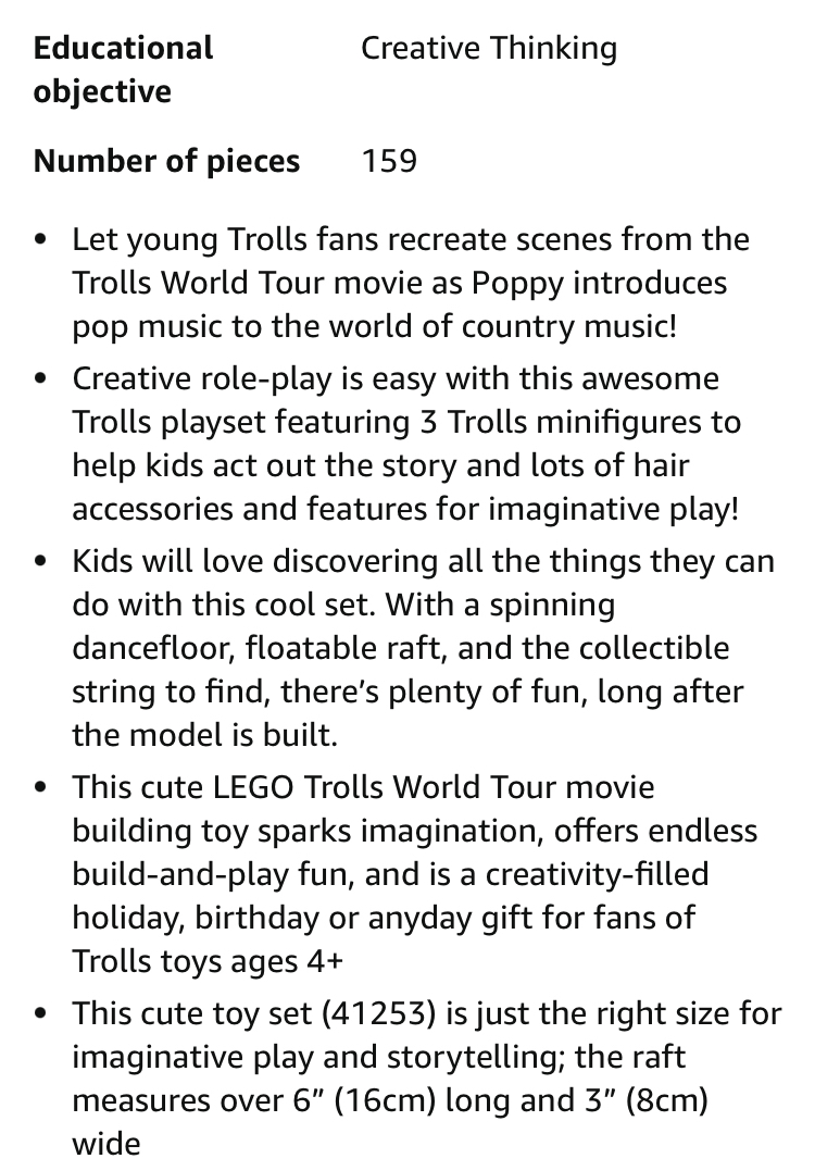 BNIB - LEGO Trolls Lonesome Flats Raft Adventure Building Kit image indicator(3)