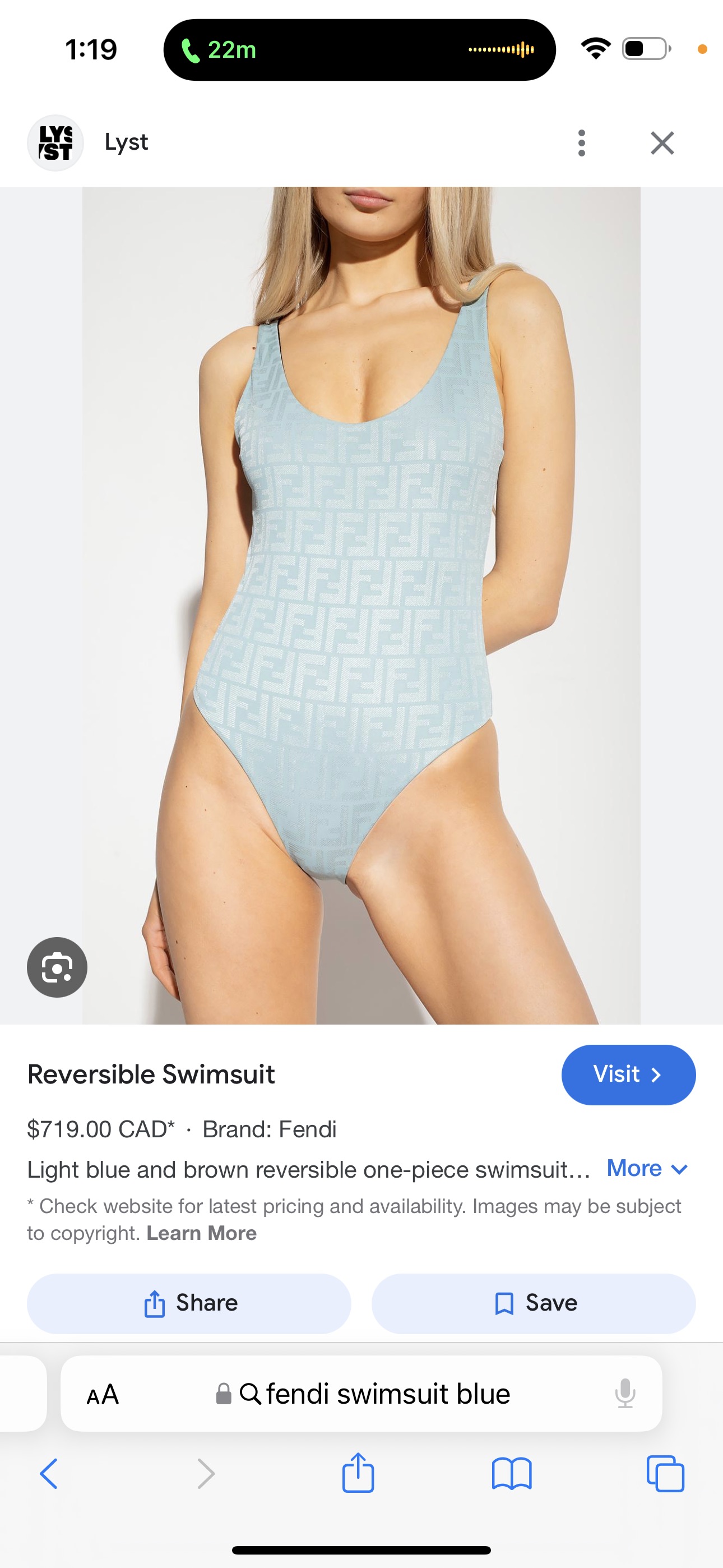 Fendi Reversible swimsuit size 40
