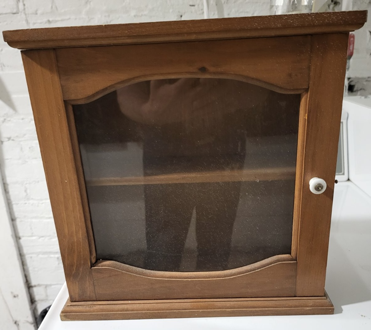 Wood Curio Cabinet with Glass Door thumbnail