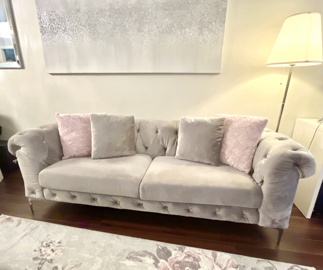 Tufted Grey Sofa