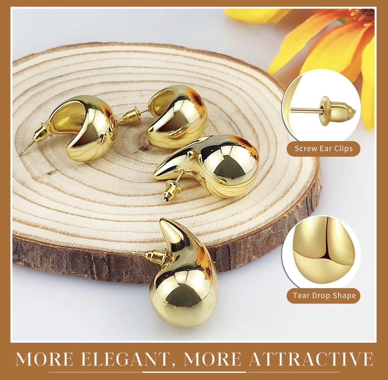 Gold Waterdrop Earrings - photo 2
