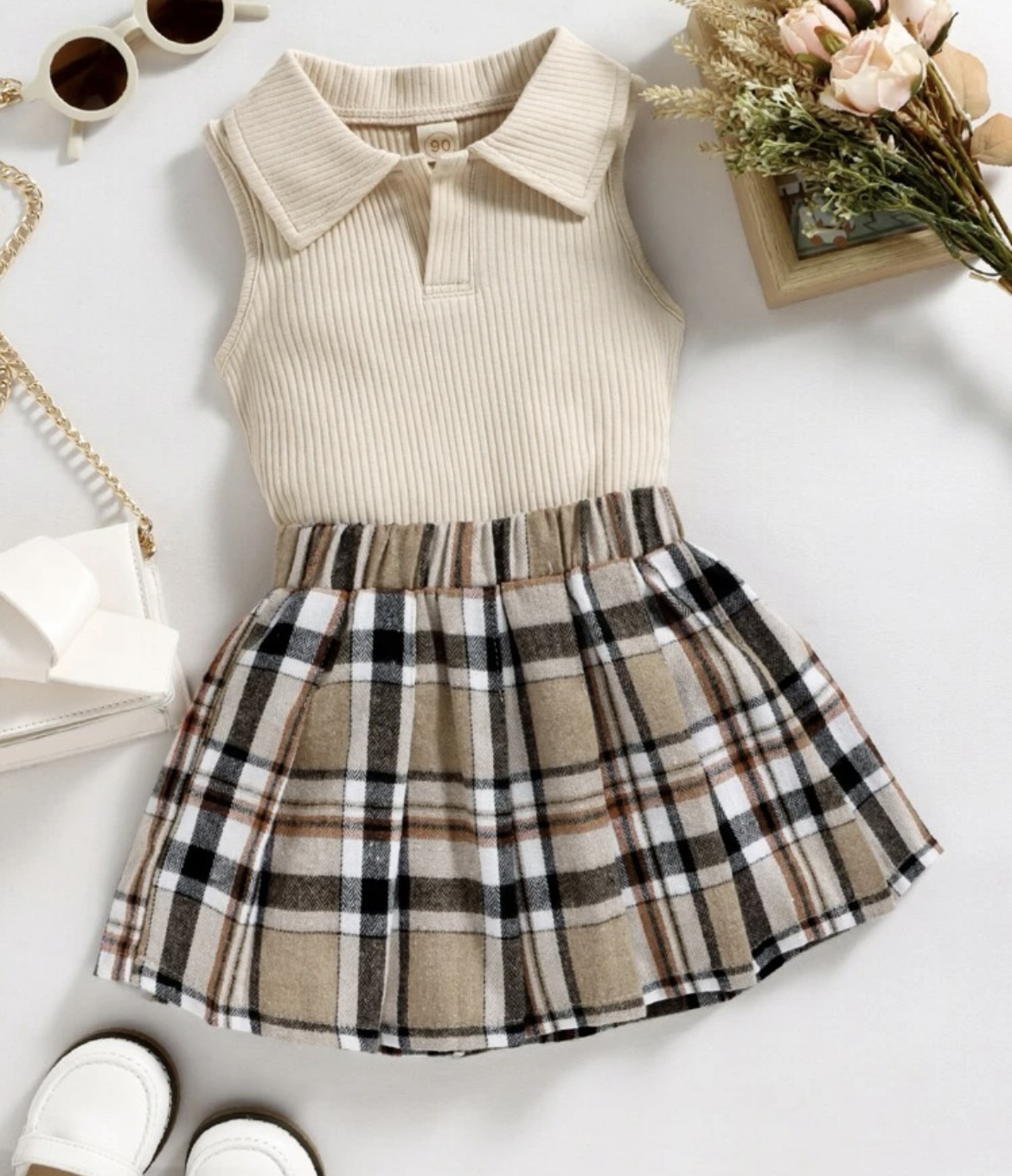 Girls 2 piece skirt set