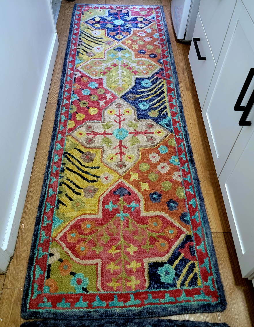 Two Safavieh 2'3" x 7' Boho Wool Runner Rugs