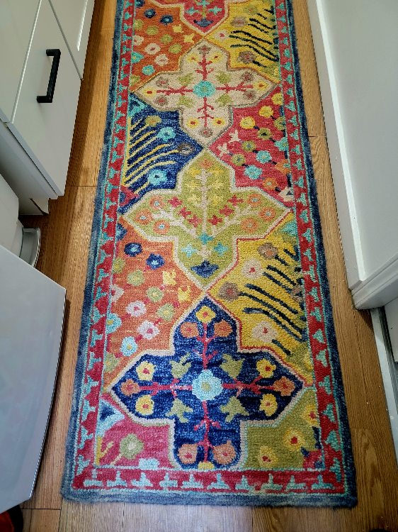 Two Safavieh 2'3" x 7' Boho Wool Runner Rugs - photo 2