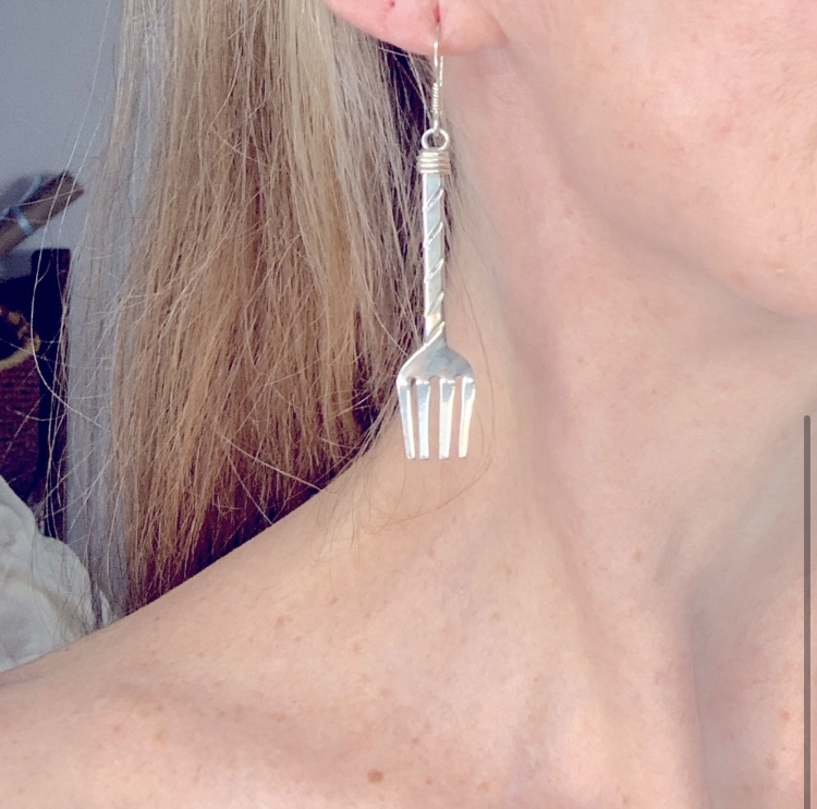 1960’s Stamped .925 SOLID Sterling Large Knife/Fork Earrings 🍴 image indicator(3)