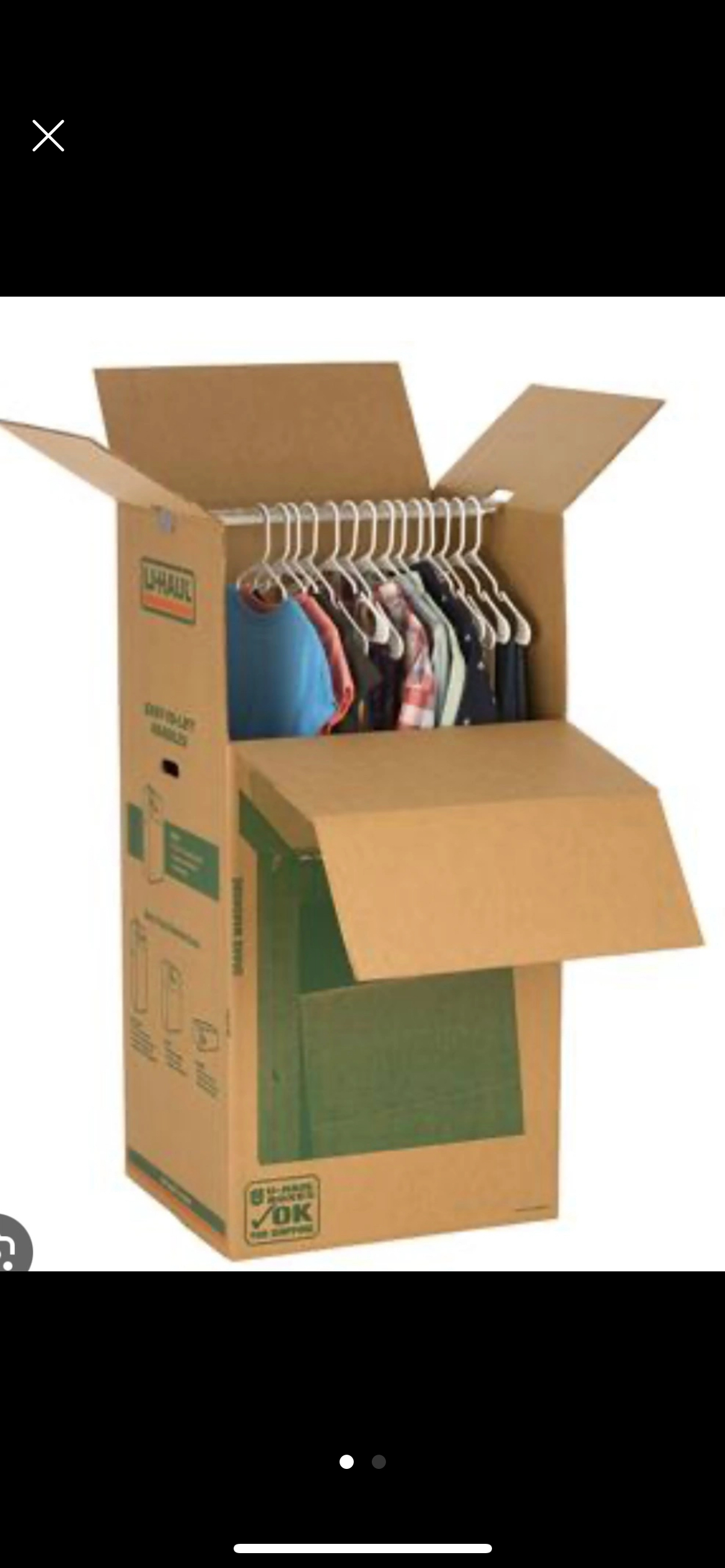 UHaul hanging garment boxes