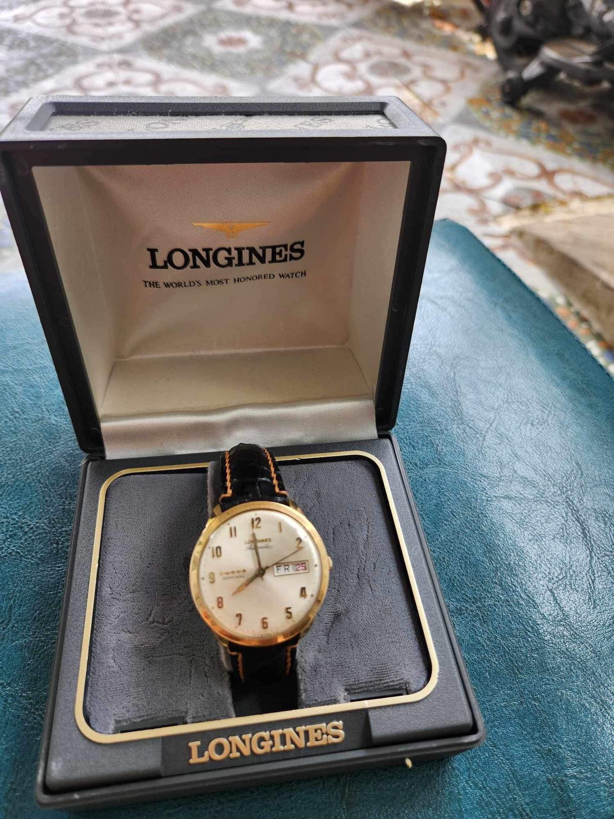 Vintage gold filled LONGINES date and day Admiral 5⭐️⭐️ thumbnail