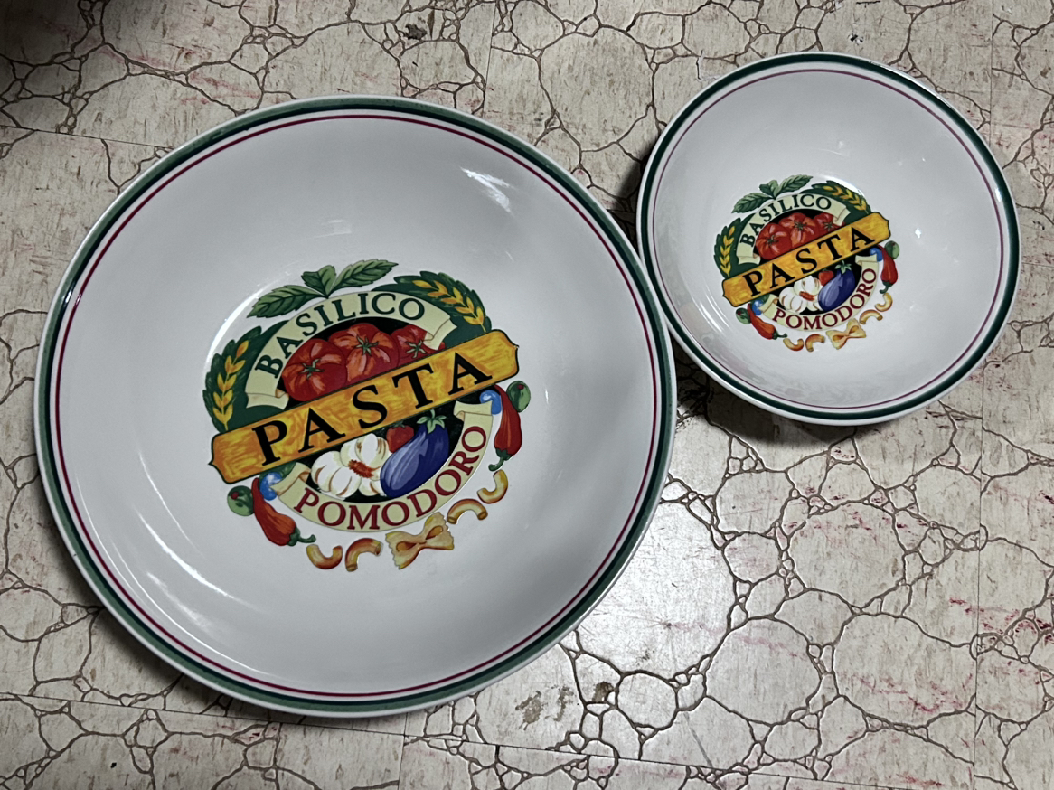 Brand new pasta serving bowl and 4 pasta individual bowls set image indicator(2)