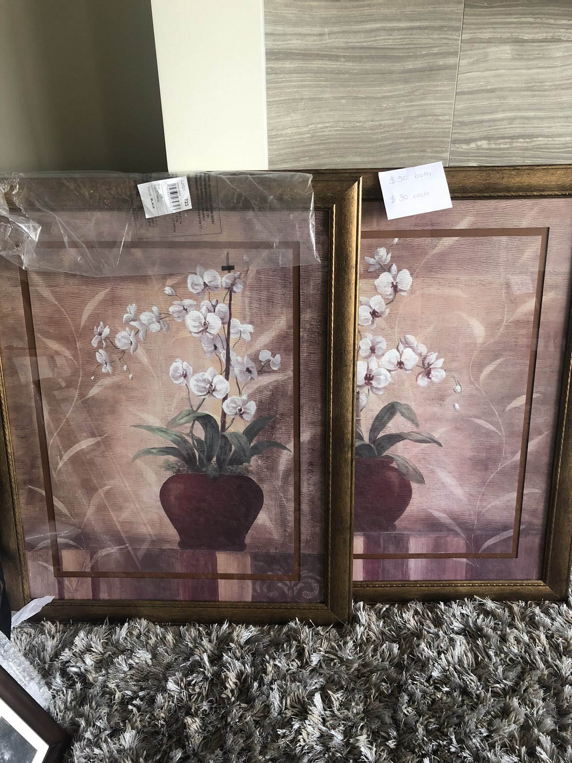 Set of large wall flowers pictures decor image indicator(2)