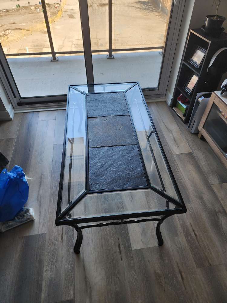 Glass and stone coffee table and 2 side table - photo 5