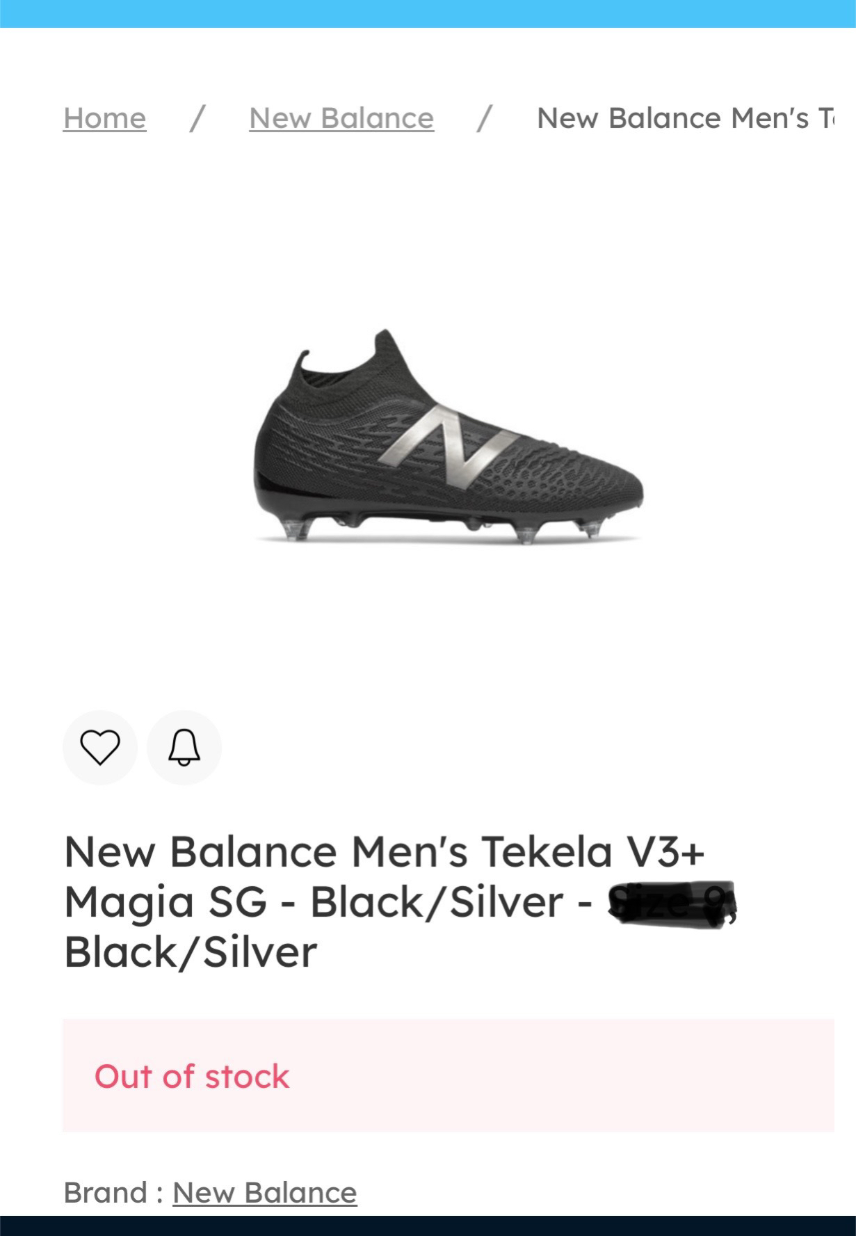 New Balance Men's Tekela V3+ Magia SG - Black/Silver - Size 11.5 - photo 4