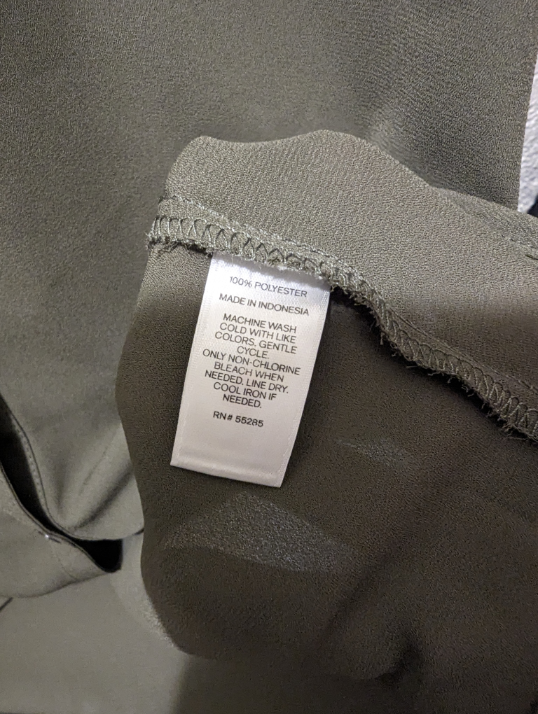 Express Army Green Buttoned-Down Blouse image indicator(3)