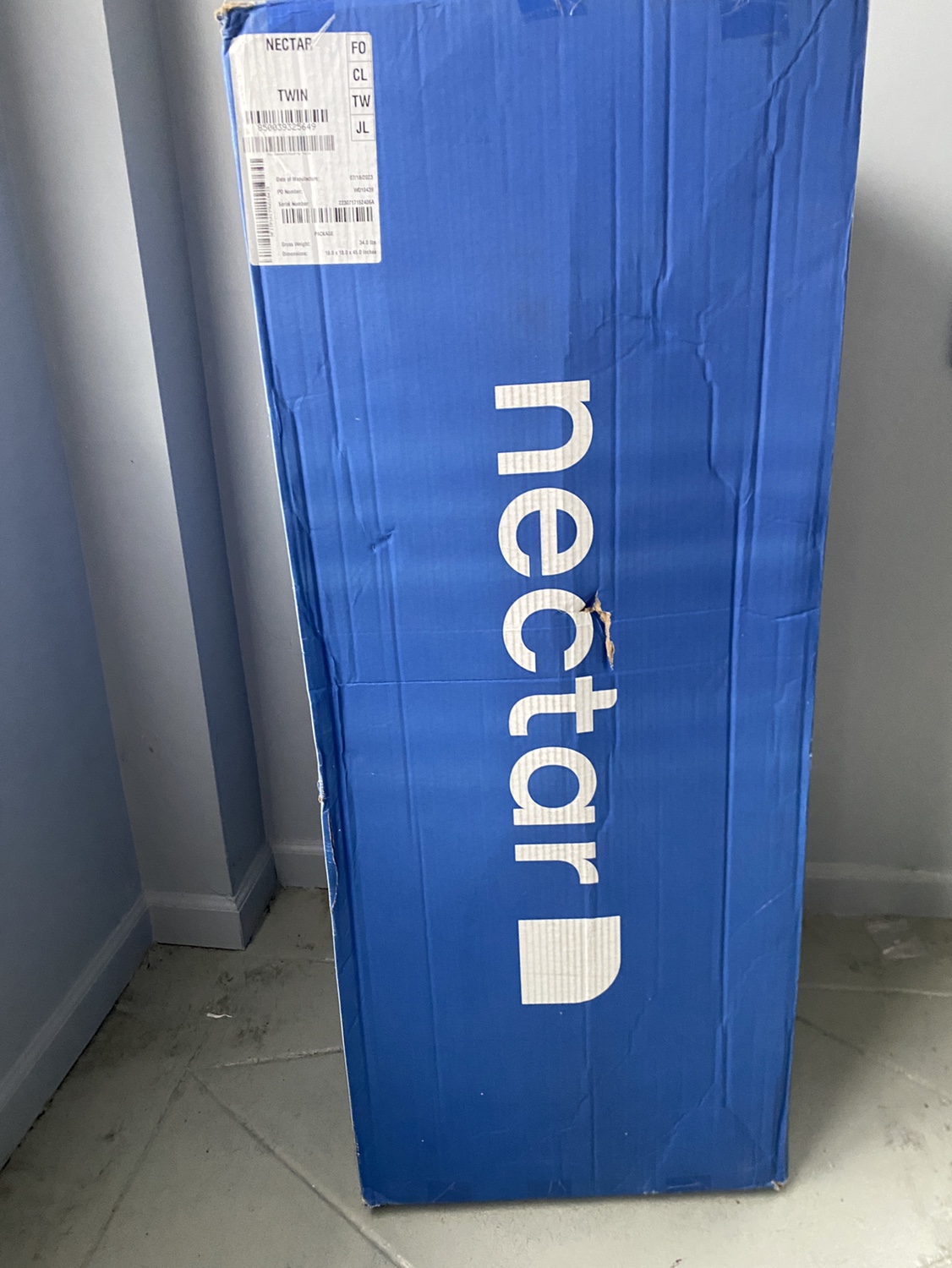 Twin size Nectar mattress