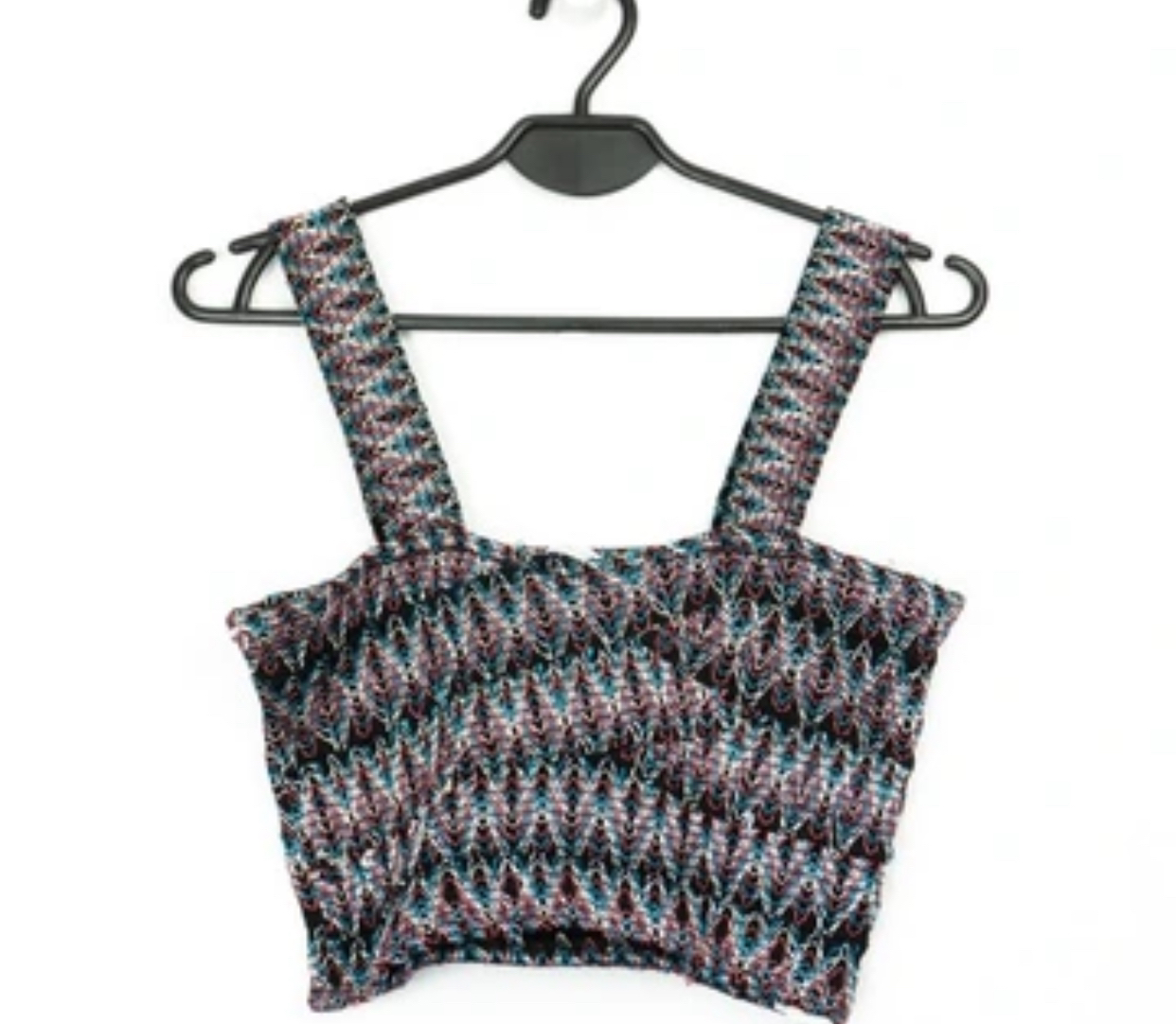 Zara Zig Zag Embroidered Top S