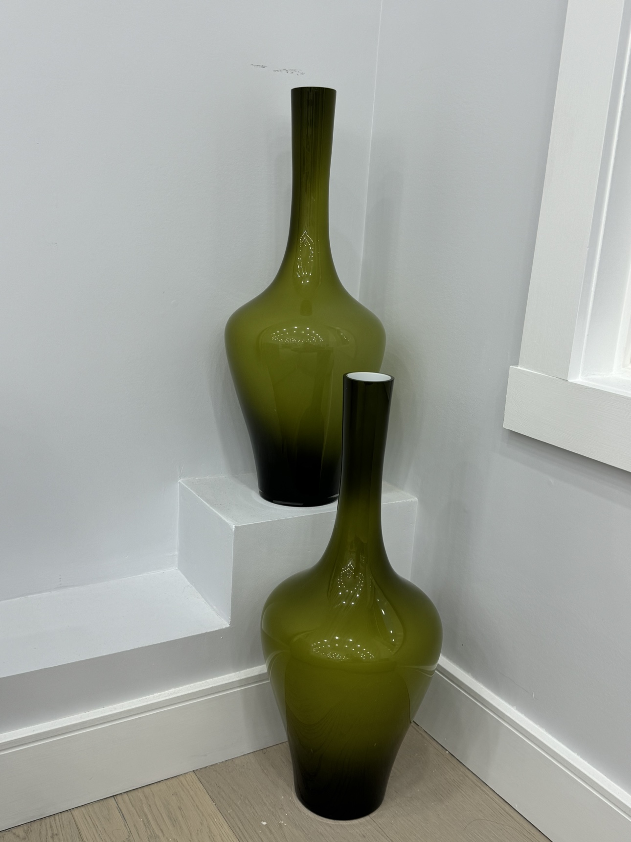 Tall green vases X 2 thumbnail