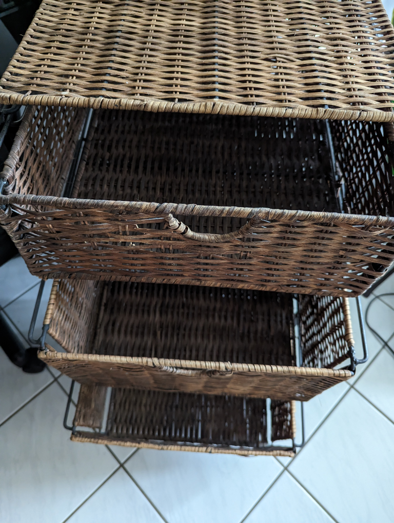 wicker 3 drawers metal frame - photo 2