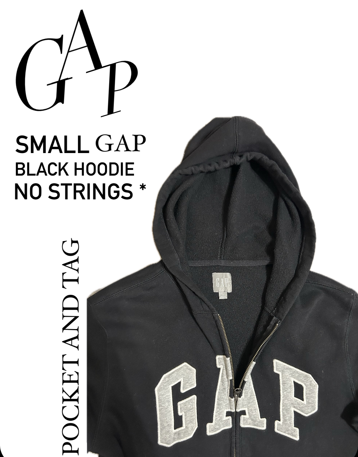 GAP Zipup black hoodie