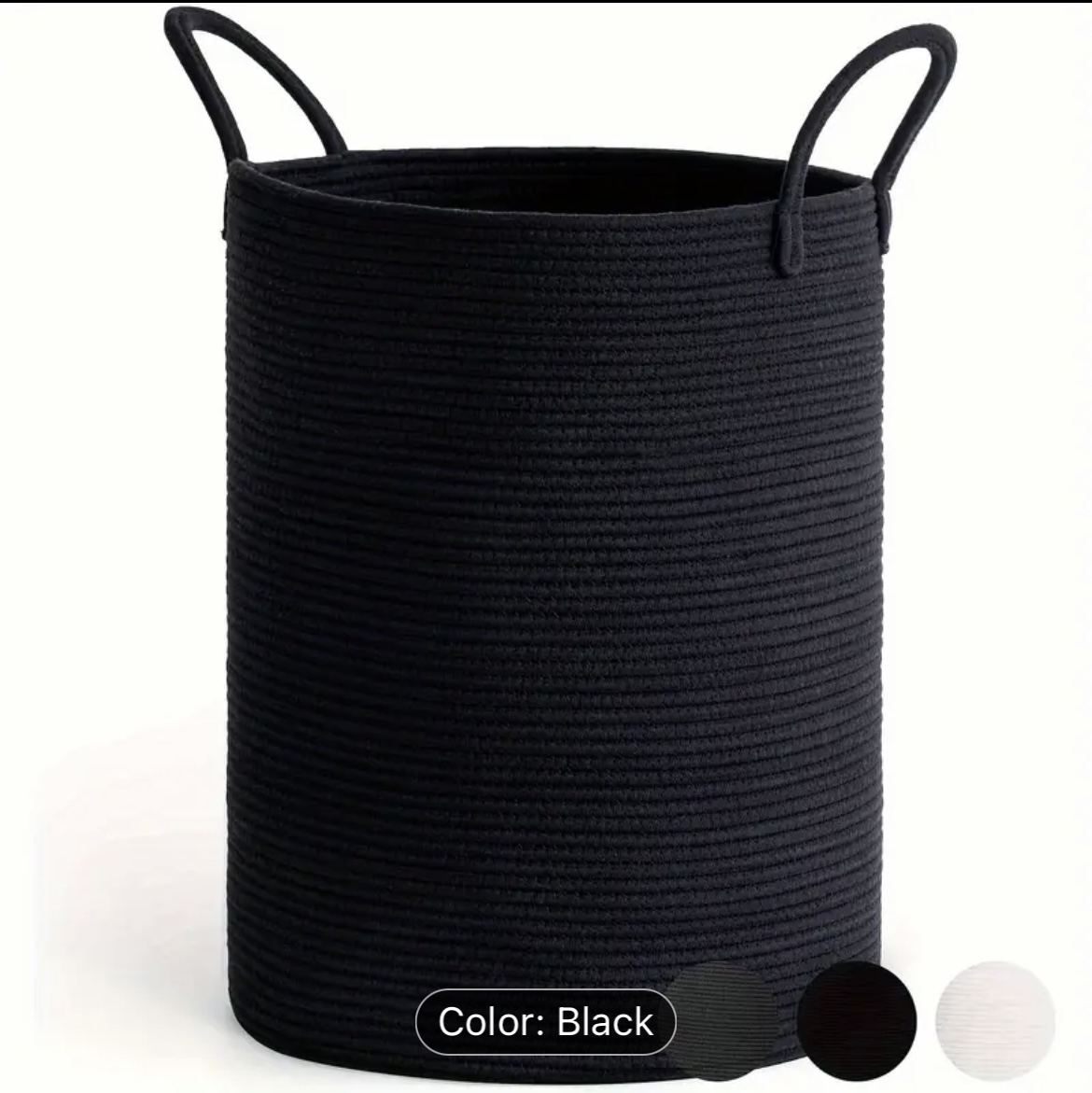 Woven Laundry Hamper with Handles thumbnail