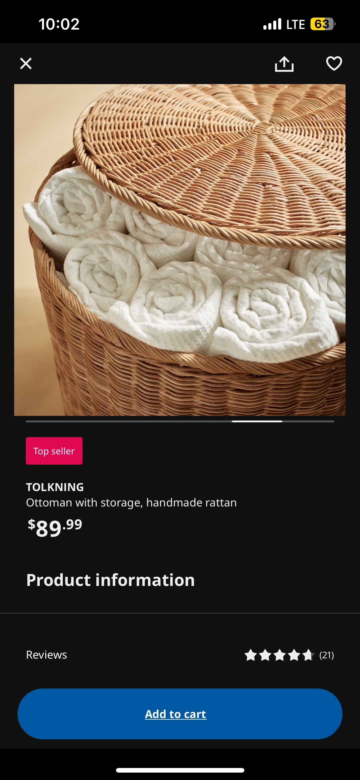 Ottoman with storage