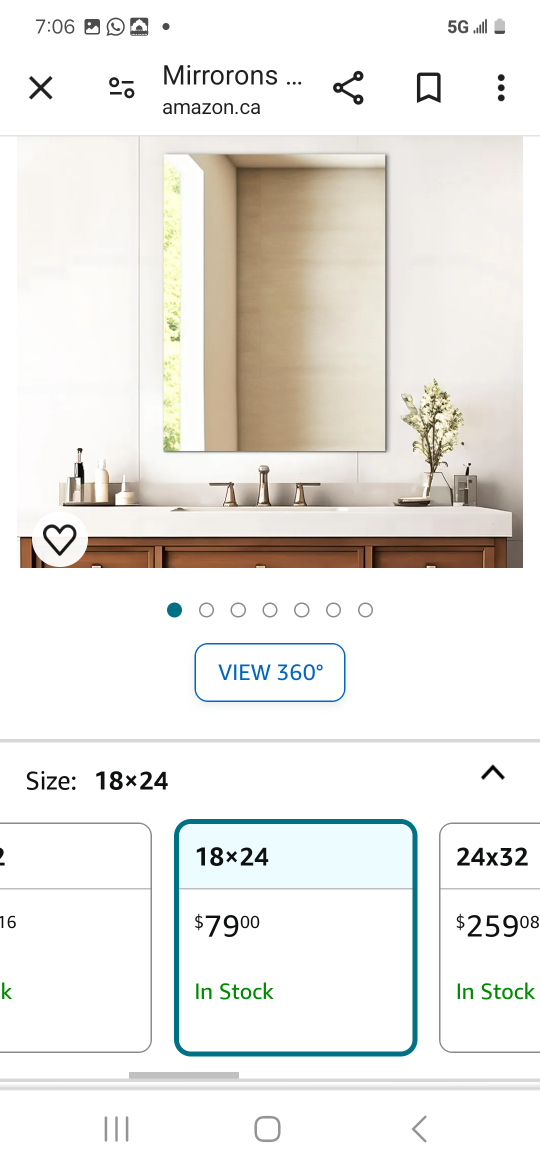 BRAND NEW MIRRORONS Wall mirror 24×18" thumbnail