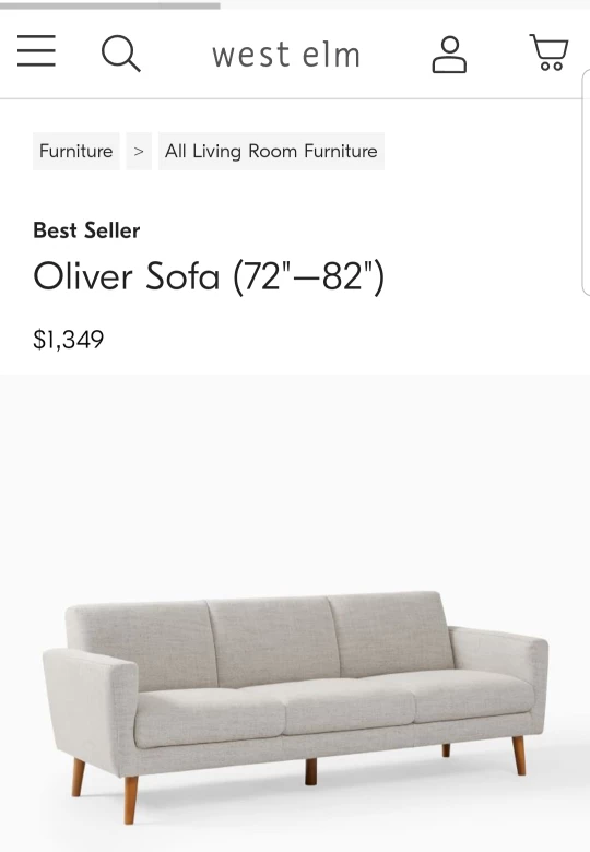 West Elm 82" Sofa